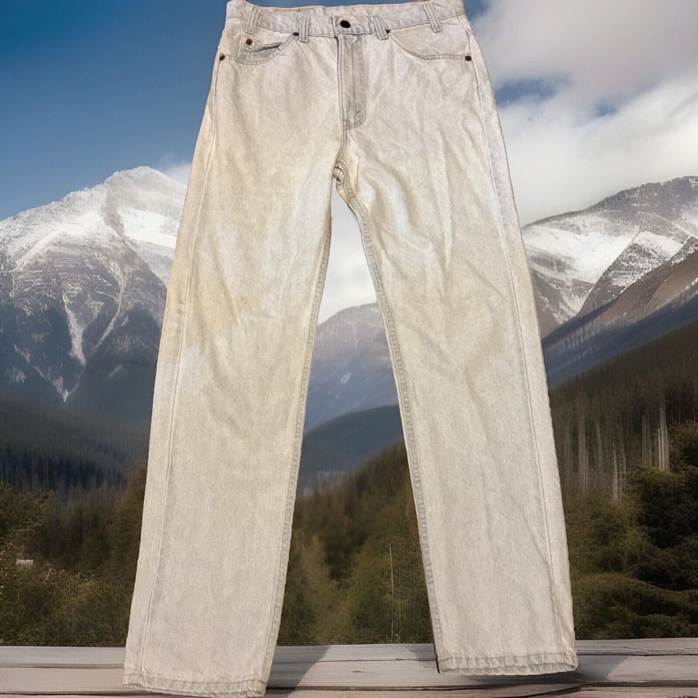 Vintage 80s Levis 505 Orange Tab Jeans Mens 33x32 Distressed Marks USA Retro